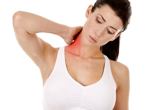 Um sintoma da osteocondrose cervical é dor no pescoço